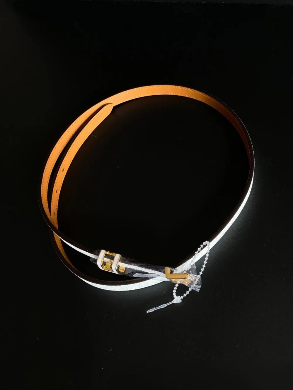 Hermès 15mm Pop H White Epsom Leather Belt Gold Hardware Size 80 France NWOT